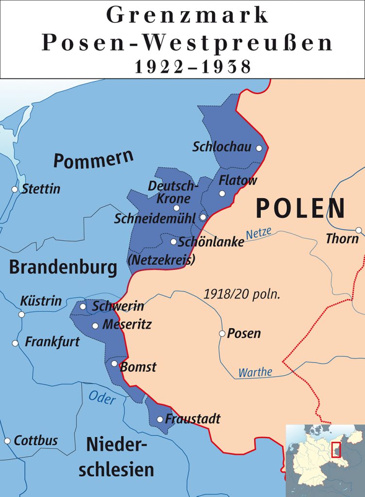 Historische Karte der Grenzmark Posen-Westpreußen