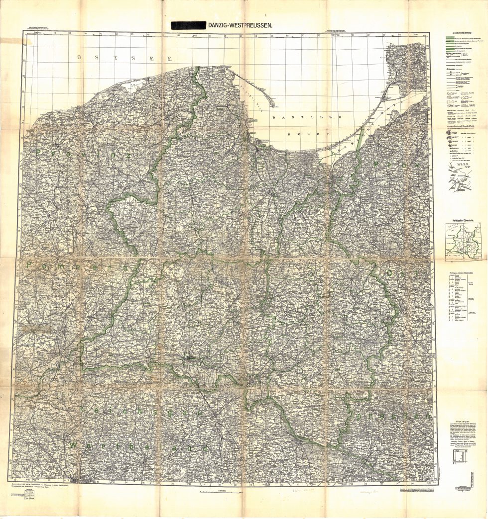 Historische Karte des Reichsgaus Danzig-Westpreußen (1939-1945